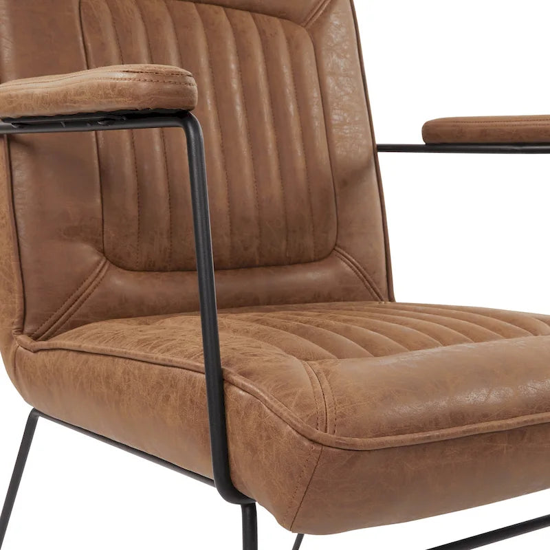Fauteuil d'appoint en similicuir, piètement luge, une place – Blanc / Sable / Marine / Noir / Anthracite