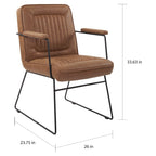 Fauteuil d'appoint en similicuir, piètement luge, une place – Blanc / Sable / Marine / Noir / Anthracite