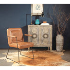 Fauteuil d'appoint en similicuir, piètement luge, une place – Blanc / Sable / Marine / Noir / Anthracite