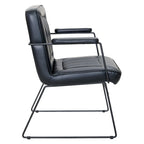Fauteuil d'appoint en similicuir, piètement luge, une place – Blanc / Sable / Marine / Noir / Anthracite