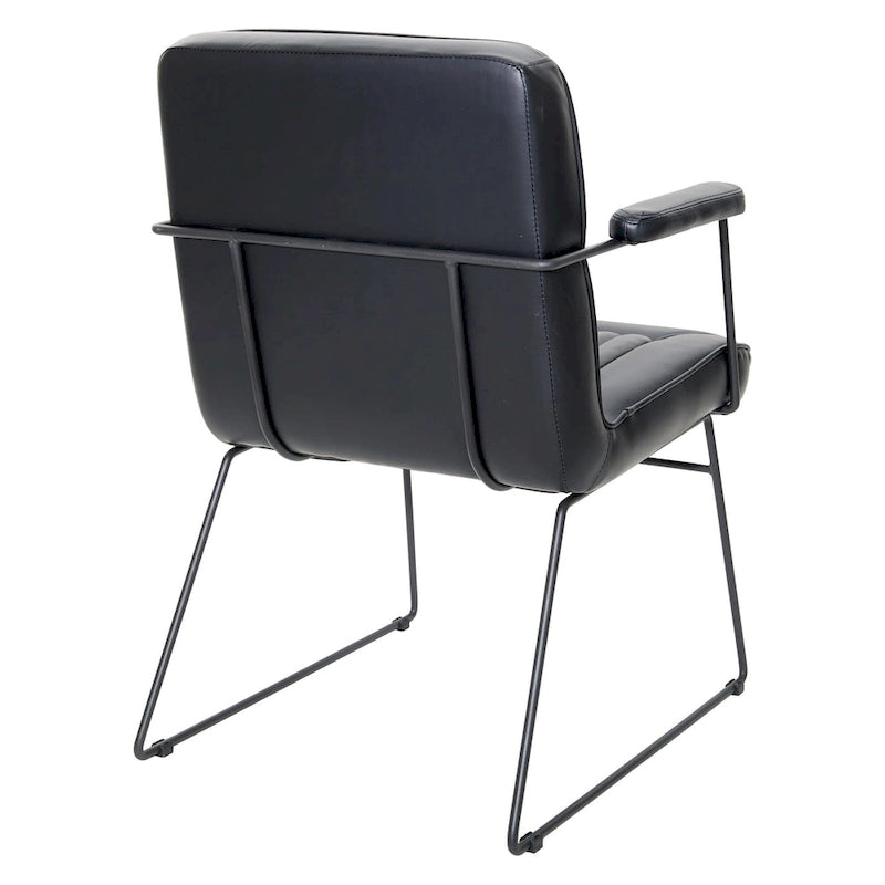 Fauteuil d'appoint en similicuir, piètement luge, une place – Blanc / Sable / Marine / Noir / Anthracite