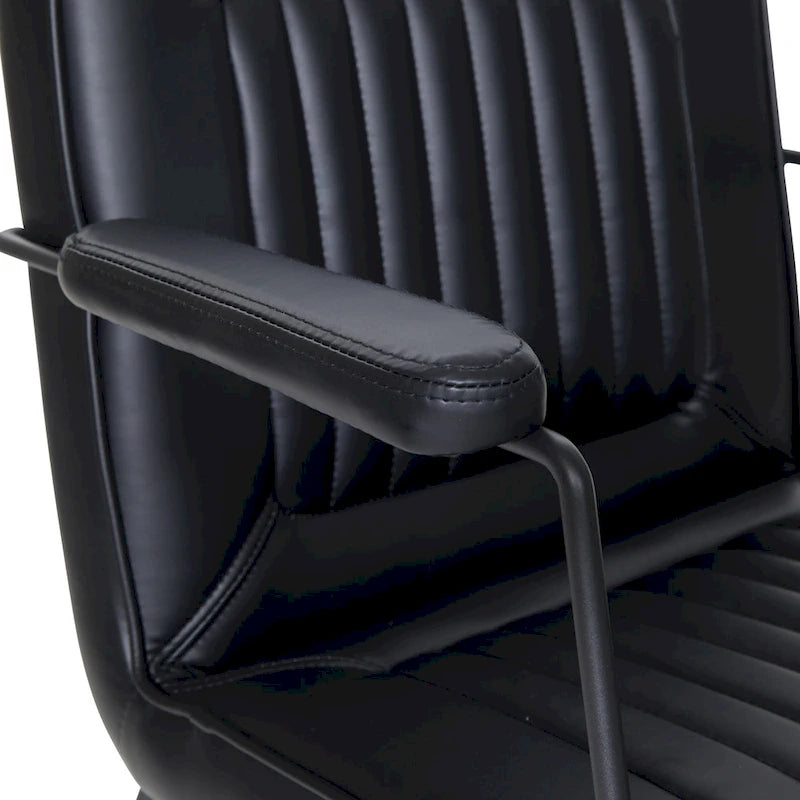 Fauteuil d'appoint en similicuir, piètement luge, une place – Blanc / Sable / Marine / Noir / Anthracite