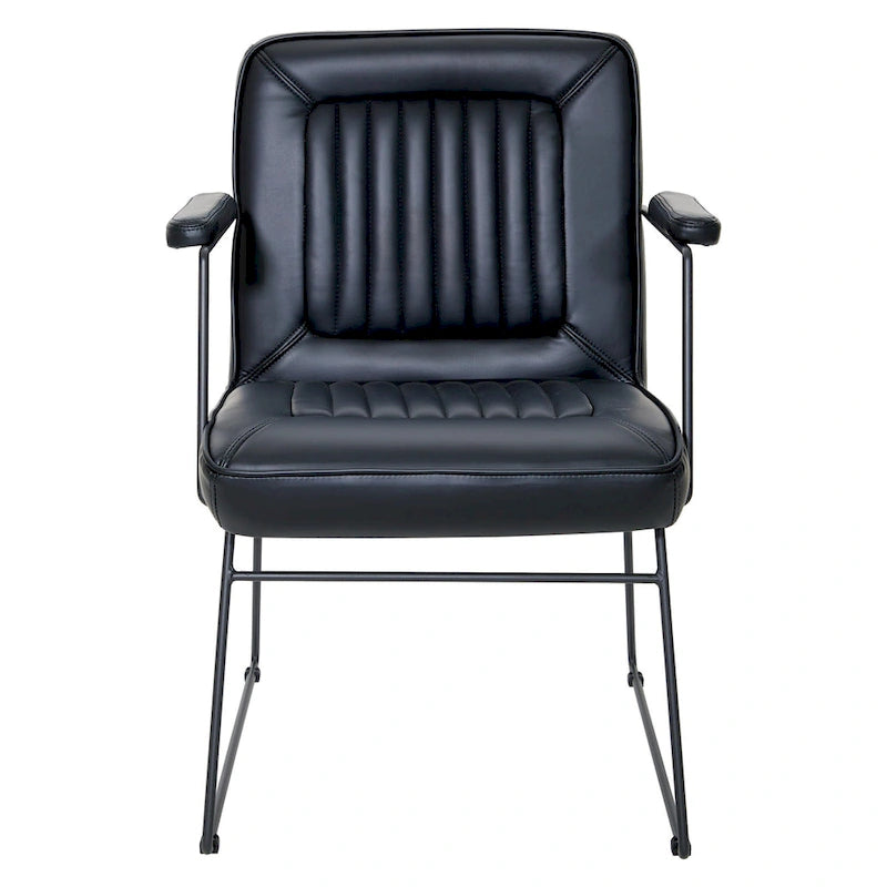 Fauteuil d'appoint en similicuir, piètement luge, une place – Blanc / Sable / Marine / Noir / Anthracite