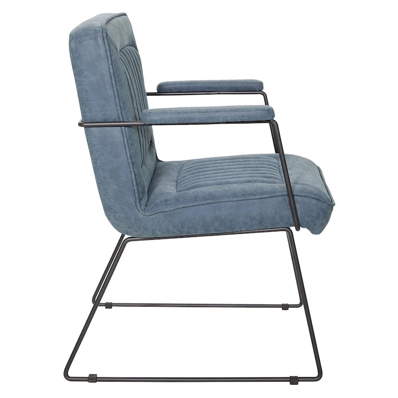 Fauteuil d'appoint en similicuir, piètement luge, une place – Blanc / Sable / Marine / Noir / Anthracite