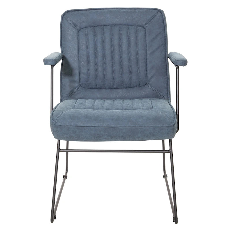 Fauteuil d'appoint en similicuir, piètement luge, une place – Blanc / Sable / Marine / Noir / Anthracite
