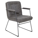 Fauteuil d'appoint en similicuir, piètement luge, une place – Blanc / Sable / Marine / Noir / Anthracite