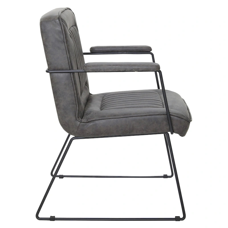 Fauteuil d'appoint en similicuir, piètement luge, une place – Blanc / Sable / Marine / Noir / Anthracite
