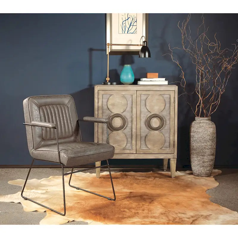 Fauteuil d'appoint en similicuir, piètement luge, une place – Blanc / Sable / Marine / Noir / Anthracite