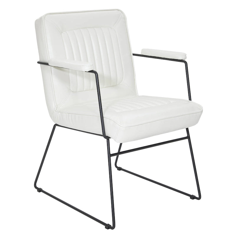 Fauteuil d'appoint en similicuir, piètement luge, une place – Blanc / Sable / Marine / Noir / Anthracite