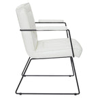 Fauteuil d'appoint en similicuir, piètement luge, une place – Blanc / Sable / Marine / Noir / Anthracite