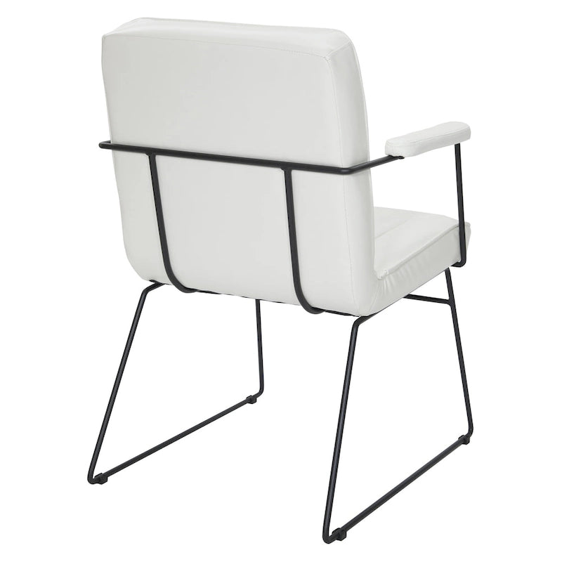 Fauteuil d'appoint en similicuir, piètement luge, une place – Blanc / Sable / Marine / Noir / Anthracite