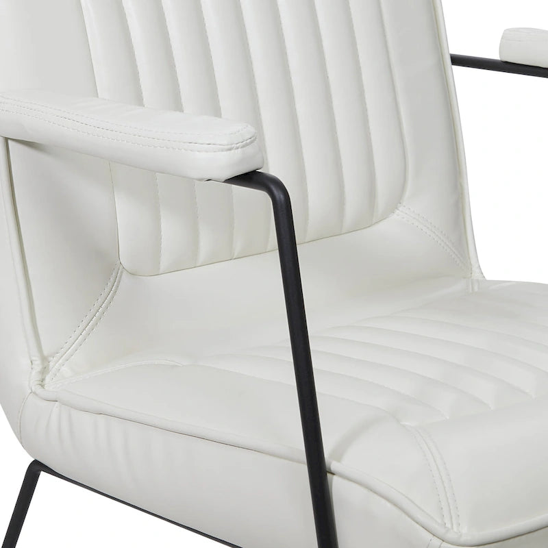 Fauteuil d'appoint en similicuir, piètement luge, une place – Blanc / Sable / Marine / Noir / Anthracite