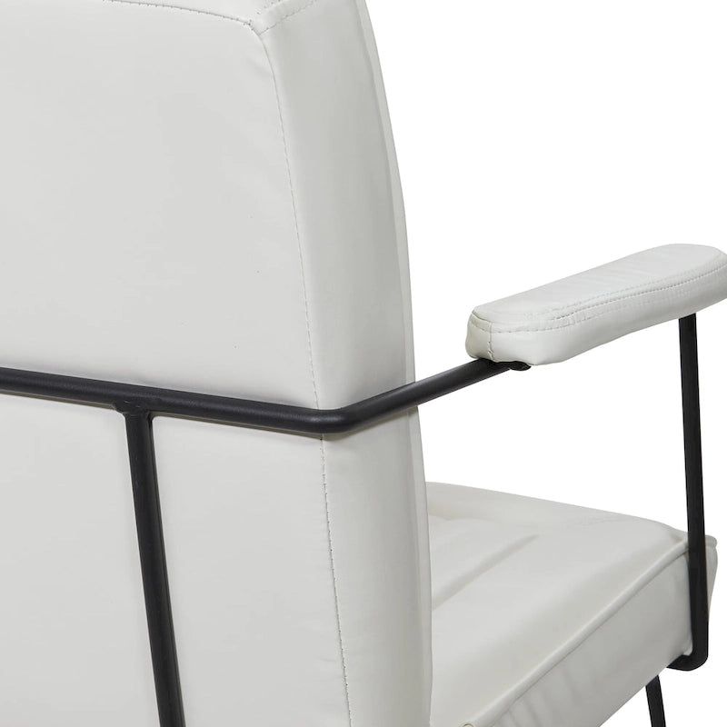 Fauteuil d'appoint en similicuir, piètement luge, une place – Blanc / Sable / Marine / Noir / Anthracite