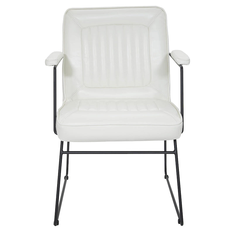 Fauteuil d'appoint en similicuir, piètement luge, une place – Blanc / Sable / Marine / Noir / Anthracite