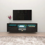 Meuble TV flottant mural Bari 160 avec 16 couleurs de LED