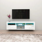 Meuble TV flottant mural Bari 160 avec 16 couleurs de LED