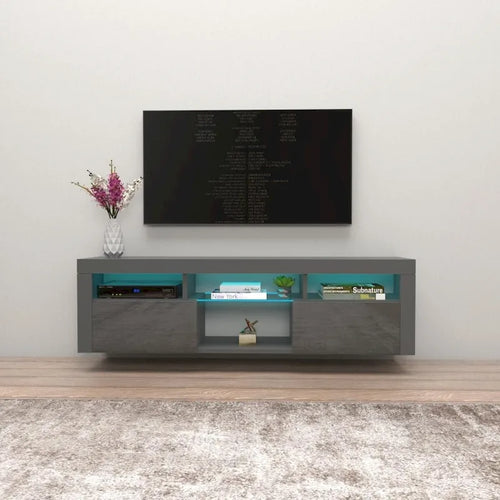 Meuble TV flottant mural Bari 160 avec 16 couleurs de LED