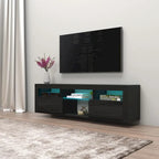 Meuble TV flottant mural Bari 160 avec 16 couleurs de LED