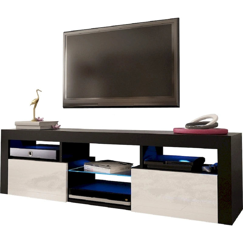 Meuble TV flottant mural Bari 160 avec 16 couleurs de LED