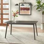 Table à manger rectangulaire style Mid-Century en noyer, gris et noir, 6 places