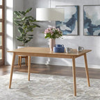 Table à manger rectangulaire style Mid-Century en noyer, gris et noir, 6 places