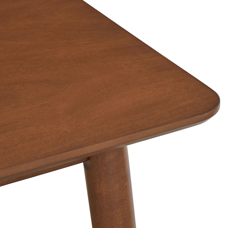 Table à manger rectangulaire style Mid-Century en noyer, gris et noir, 6 places