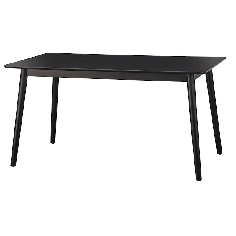 Table à manger rectangulaire style Mid-Century en noyer, gris et noir, 6 places