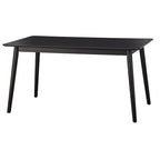 Table à manger rectangulaire style Mid-Century en noyer, gris et noir, 6 places