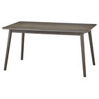 Table à manger rectangulaire style Mid-Century en noyer, gris et noir, 6 places