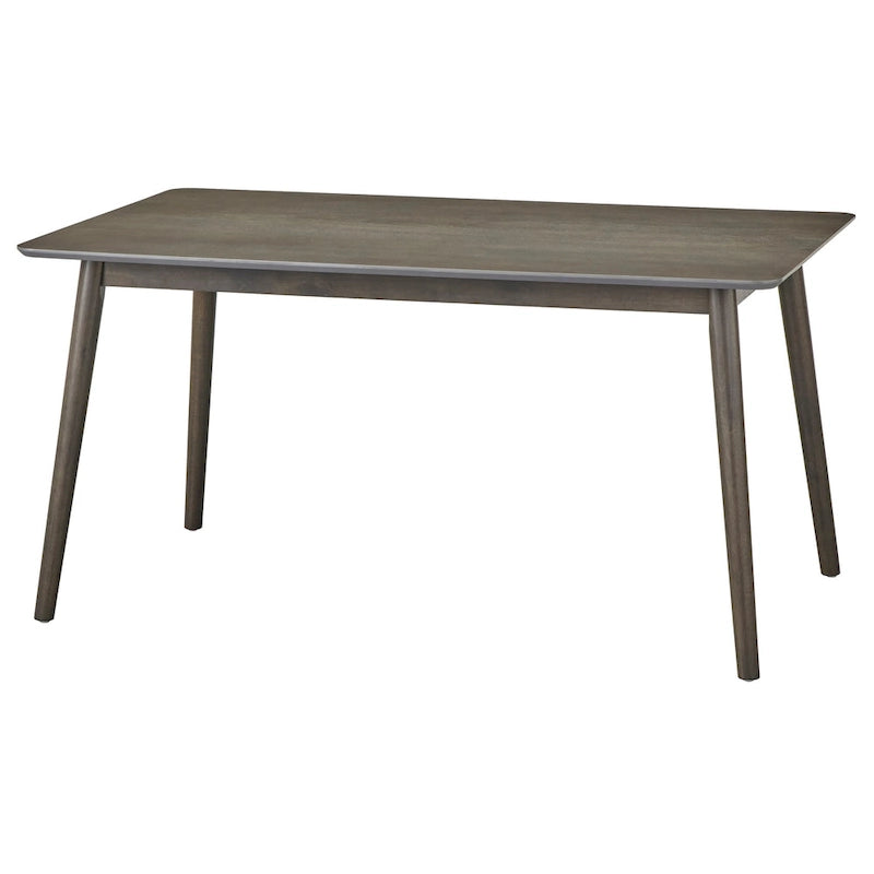 Table à manger rectangulaire style Mid-Century en noyer, gris et noir, 6 places