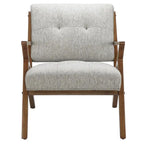 Fauteuil d'appoint du milieu du siècle Orange / Gris clair, Dossier capitonné, Cadre en bois, 1 place