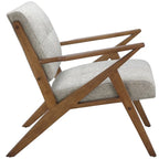 Fauteuil d'appoint du milieu du siècle Orange / Gris clair, Dossier capitonné, Cadre en bois, 1 place