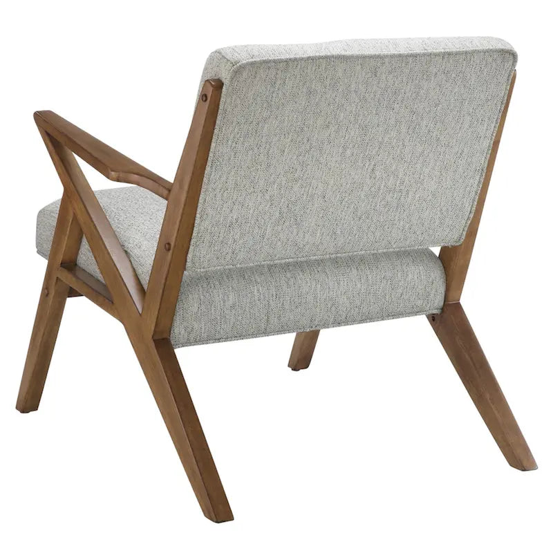 Fauteuil d'appoint du milieu du siècle Orange / Gris clair, Dossier capitonné, Cadre en bois, 1 place