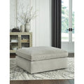 Grand pouf d'appoint en faux cuir nubuck beige/ivoire/blanc/gris, 1 personne