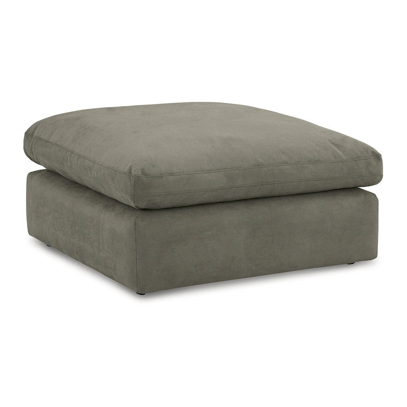 Grand pouf d'appoint en faux cuir nubuck beige/ivoire/blanc/gris, 1 personne
