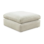 Grand pouf d'appoint en faux cuir nubuck beige/ivoire/blanc/gris, 1 personne