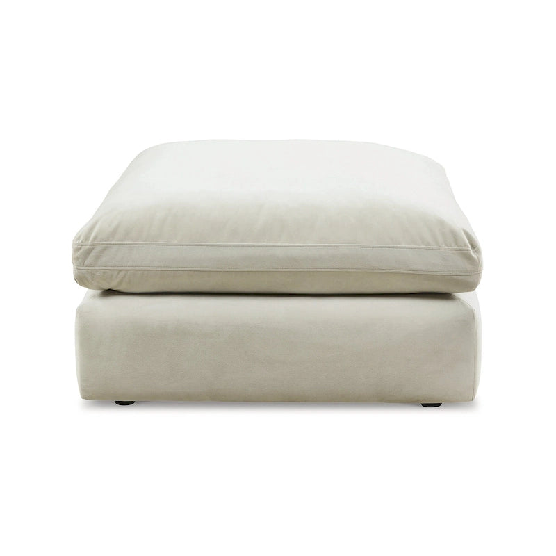 Grand pouf d'appoint en faux cuir nubuck beige/ivoire/blanc/gris, 1 personne