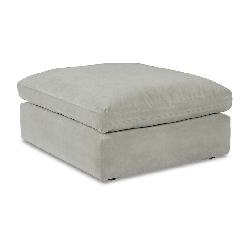 Grand pouf d'appoint en faux cuir nubuck beige/ivoire/blanc/gris, 1 personne