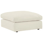 Grand pouf d'appoint en faux cuir nubuck beige/ivoire/blanc/gris, 1 personne