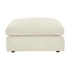 Grand pouf d'appoint en faux cuir nubuck beige/ivoire/blanc/gris, 1 personne