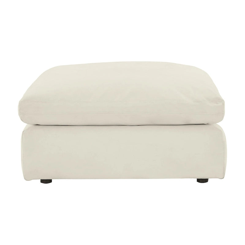 Grand pouf d'appoint en faux cuir nubuck beige/ivoire/blanc/gris, 1 personne