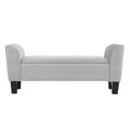 Banc ottoman en velours Mila avec rangement - 16,5L x 55l x 23H