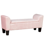 Mila Velvet Ottoman Bench with Storage - 16.5L x 55W x 23H