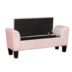 Banc ottoman en velours Mila avec rangement - 16,5L x 55l x 23H