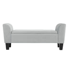 Banc ottoman en velours Mila avec rangement - 16,5L x 55l x 23H