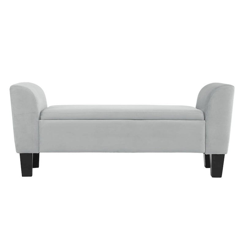 Banc ottoman en velours Mila avec rangement - 16,5L x 55l x 23H