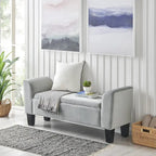 Banc ottoman en velours Mila avec rangement - 16,5L x 55l x 23H