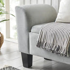 Banc ottoman en velours Mila avec rangement - 16,5L x 55l x 23H