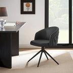 Fauteuil pivotant capitonné en similicuir – Noir/Marron, à l'unité ou lot de 2