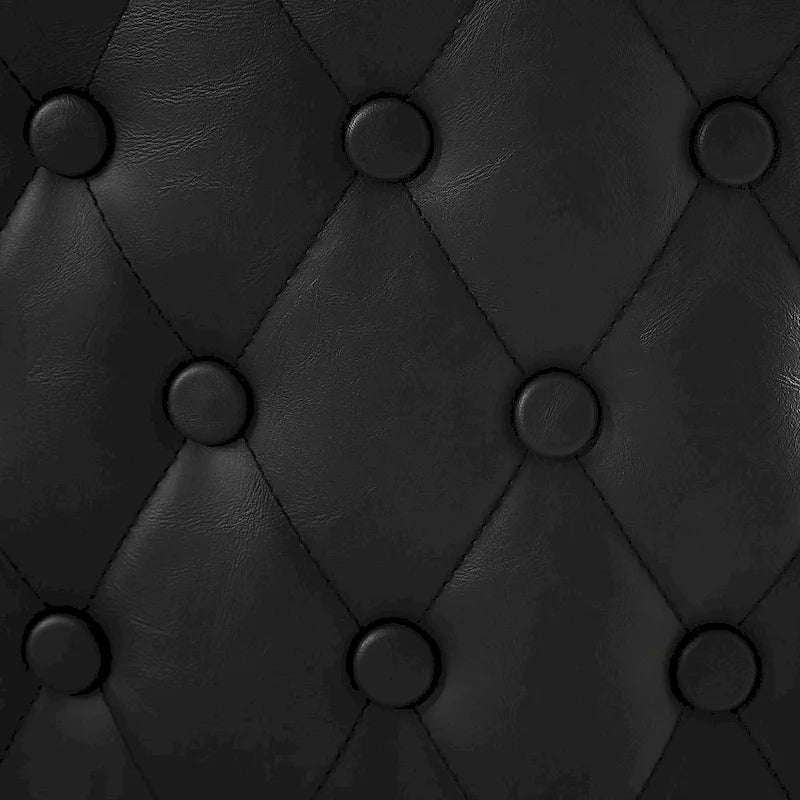 Fauteuil pivotant capitonné en similicuir – Noir/Marron, à l'unité ou lot de 2
